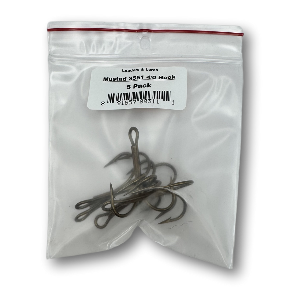 Leaders & Lures Mustad 3551 Treble Hook - Bronze (5 per pack)