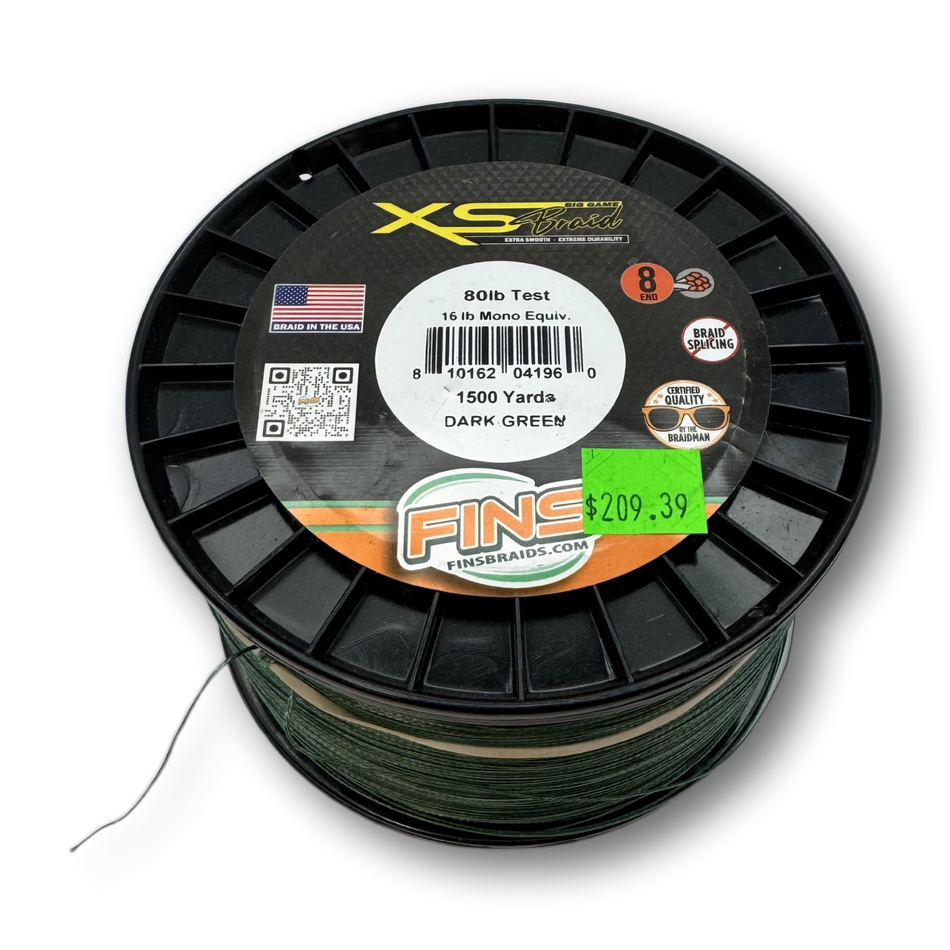 FINS Braids XS Big Game Fishing Braids (1500 yard spools)