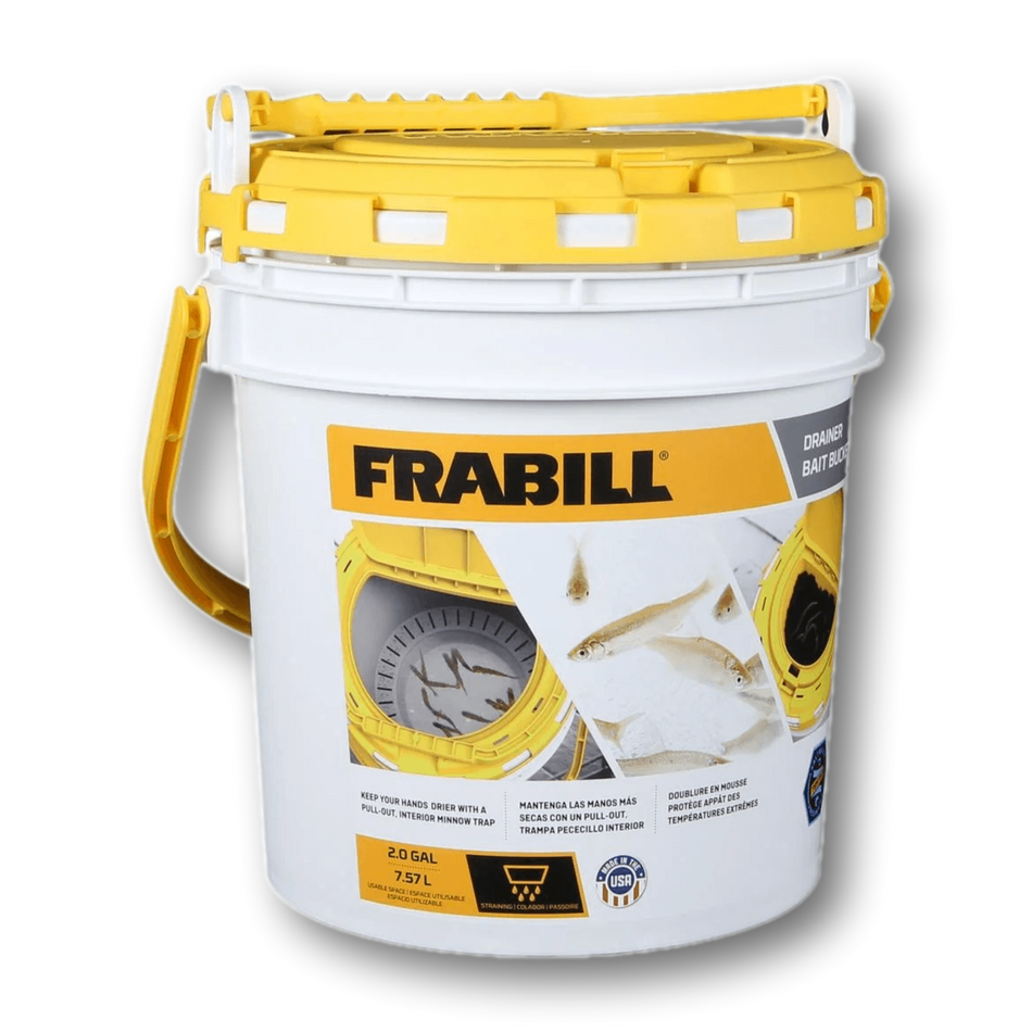 Frabill Drainer Bait Bucket Yellow/White
