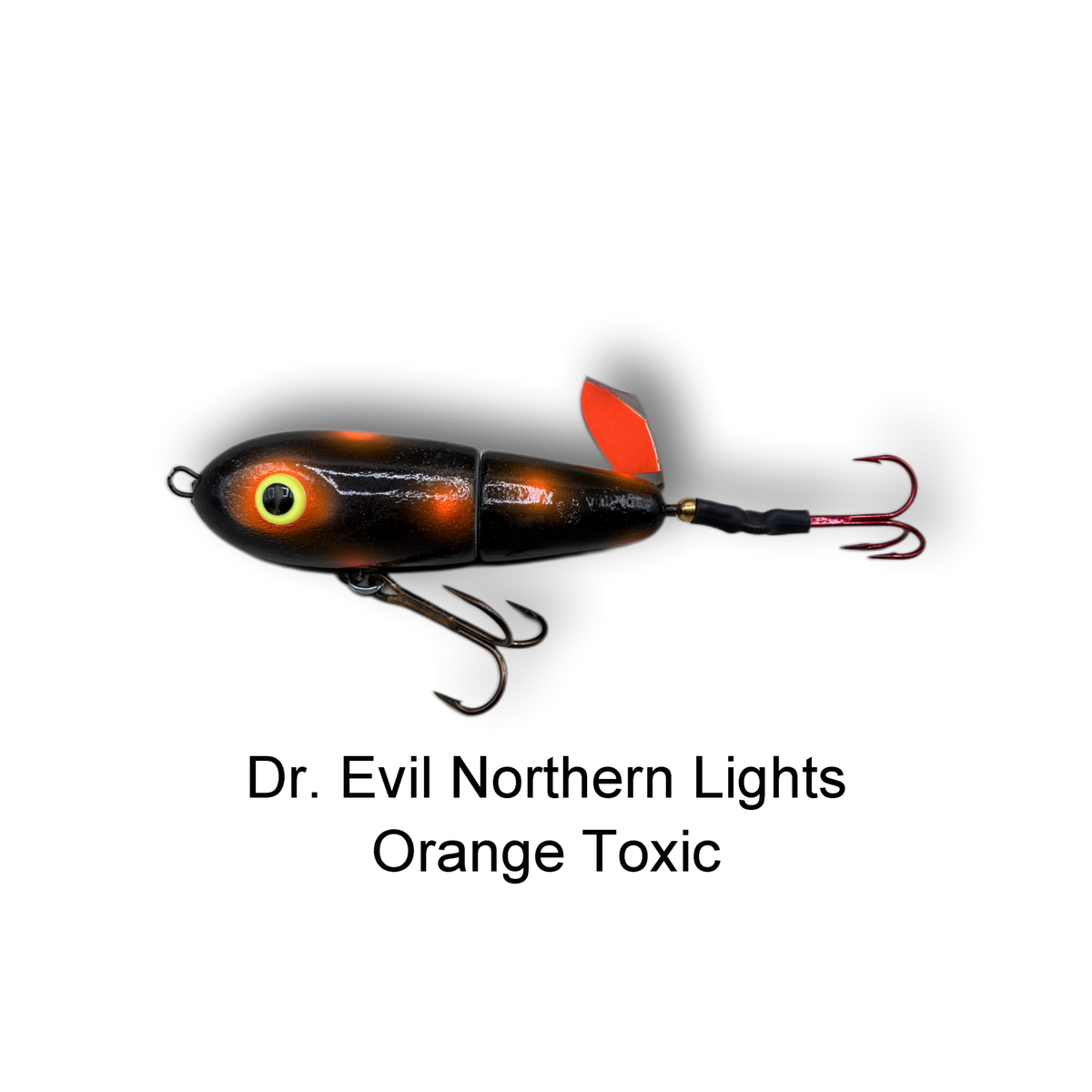 Lake X Lures Northern Lights Series Dr. Evil Surface Bait orange toxic