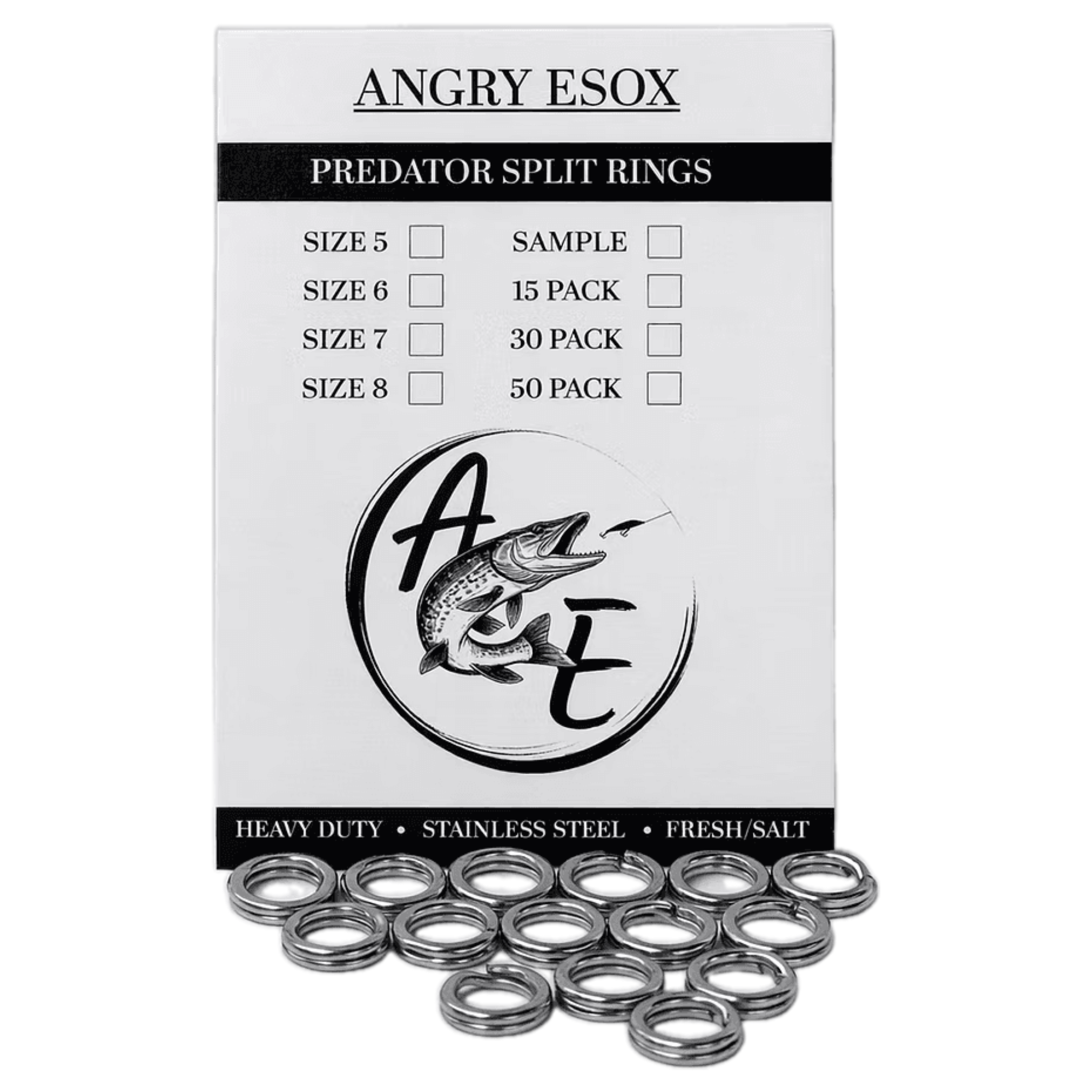Angry Esox Predator Split Rings – Guide's Choice Pro Shop