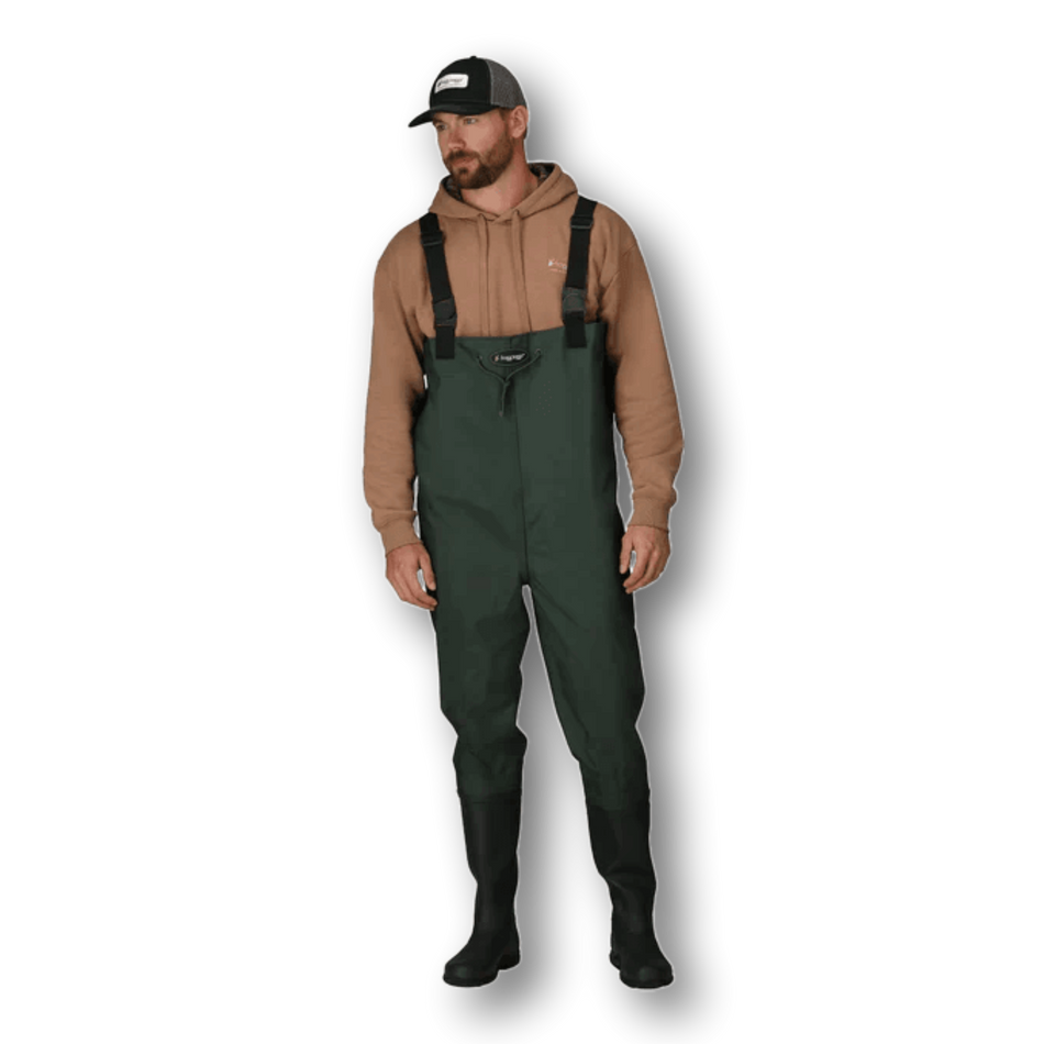 Frogg Toggs Cascades 2-Ply Poly/Rubber Bootfoot Cleated Chest Waders - Forest Green