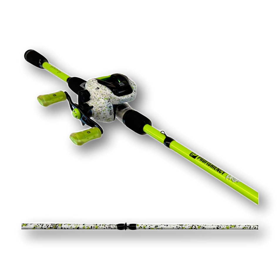 ProFISHiency DRIP Baitcast Combo 7′ MH Fast – White and Green