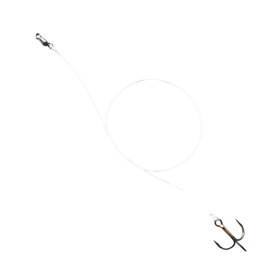 Z Leaders Fluorocarbon Large Treble Rig (2 per pack)