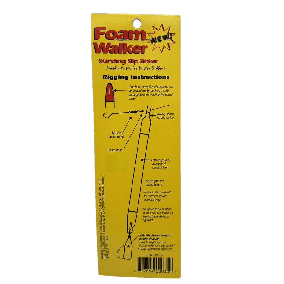 Ice Busters Foam Walker Standing Slip Sinker