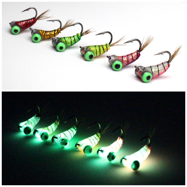 Widow Maker Tungsten Ice Fly Glow Jig