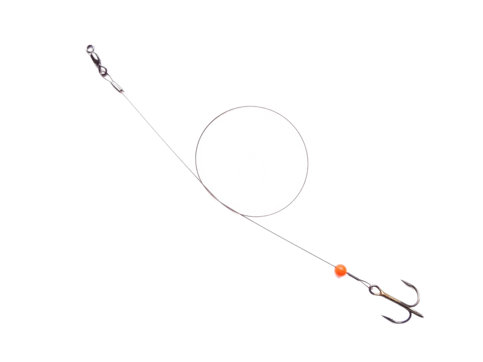 Z Leaders Wire Hot Bead Treble Rig (3 per pack)