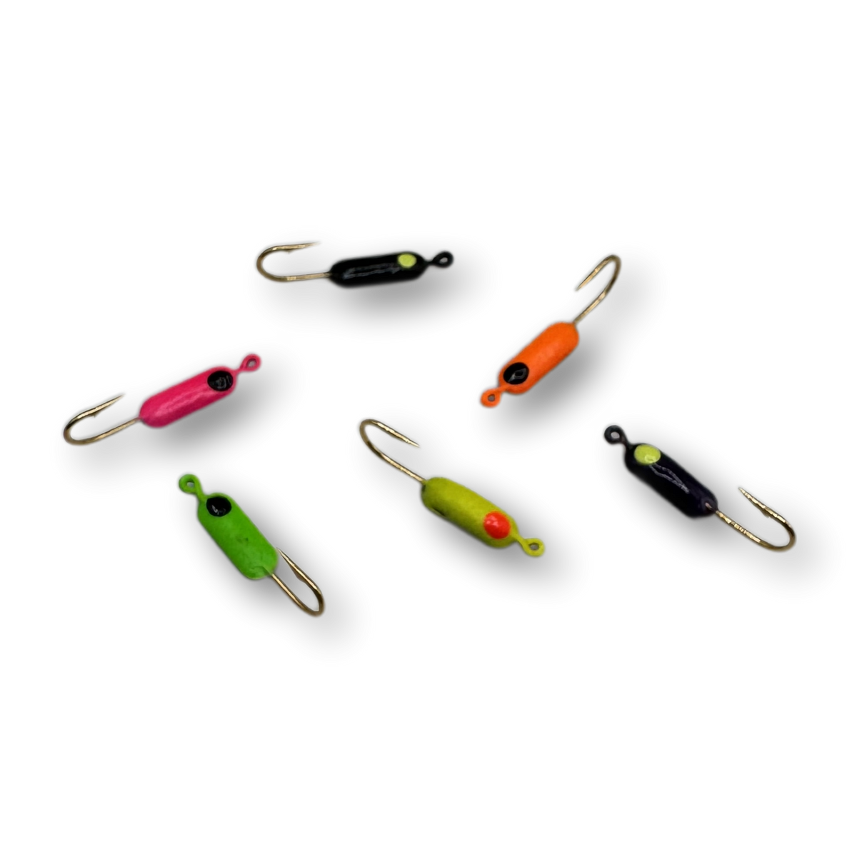 assorted ice fishing lures Mousee Ice Jigs Size 12 (6 per pack) Assorted Colors