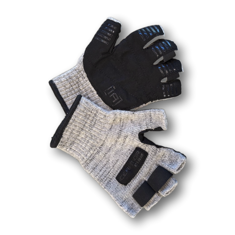 Clam Ice Armor Wooly Fingerless Gloves